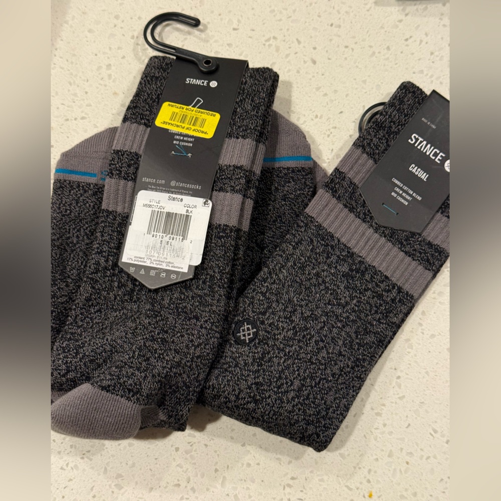 Stance Charcoal and Light Gray Crew Socks 2 Packs - Picture 2 of 5